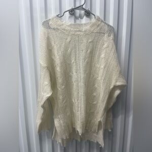 Anthropologie sheer knit wool sweater L.  F117